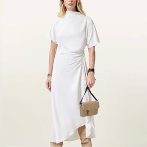 All Saints Rosie Asymmetrical Dress Tofu White 6 NWOT